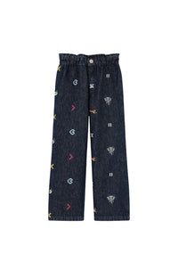Jean brodé Jungle Game - Midnight Blue