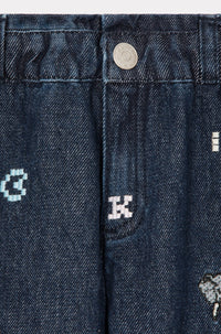Jean brodé Jungle Game - Midnight Blue