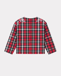 Blouse imprimée et brodée "Festive" - Bordeaux