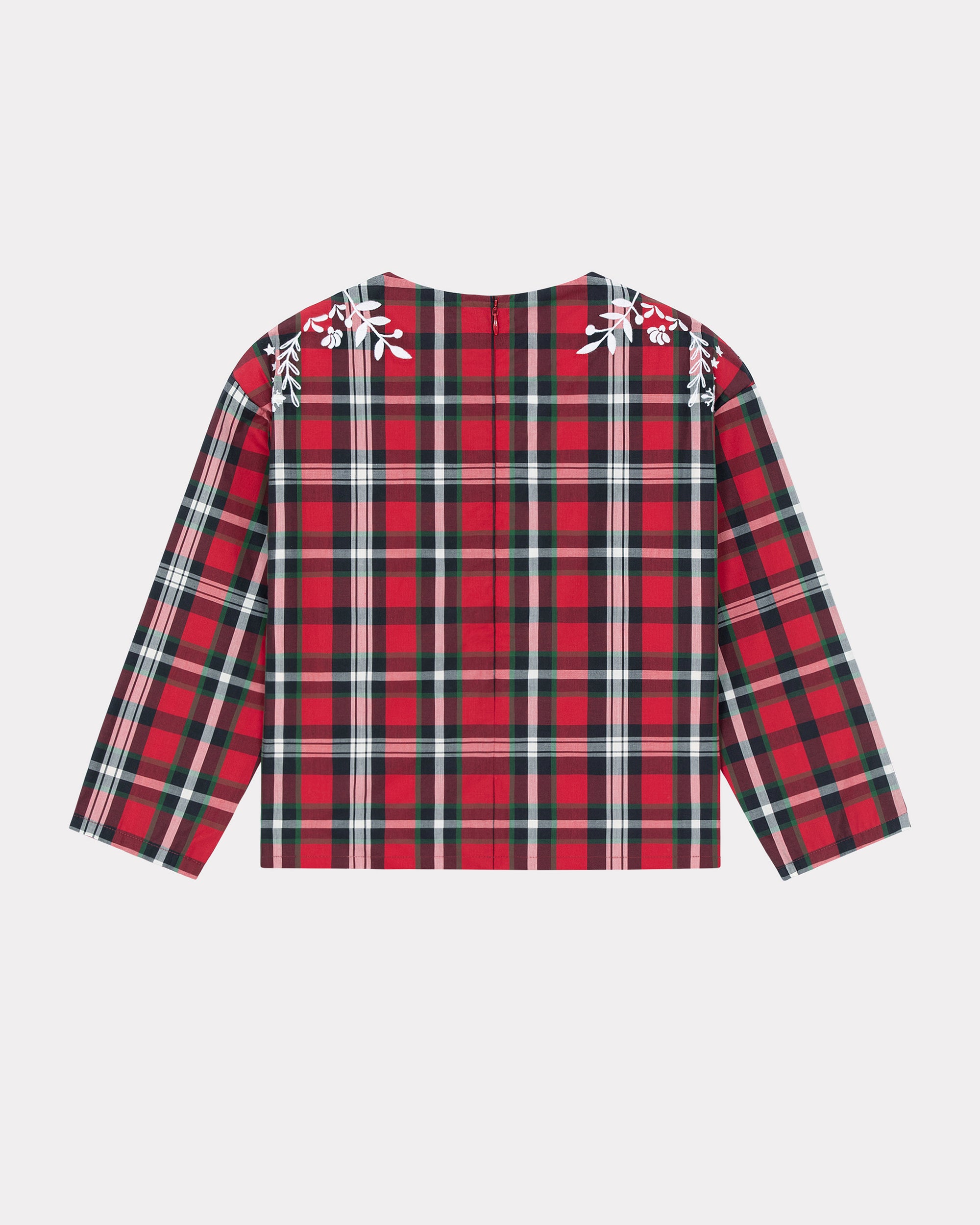 Blouse imprimée et brodée "Festive" - Bordeaux