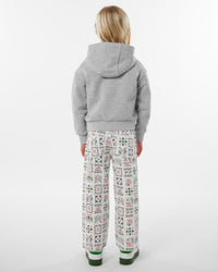 Sweatshirt brodé à capuche "Festive" - Pearl Grey