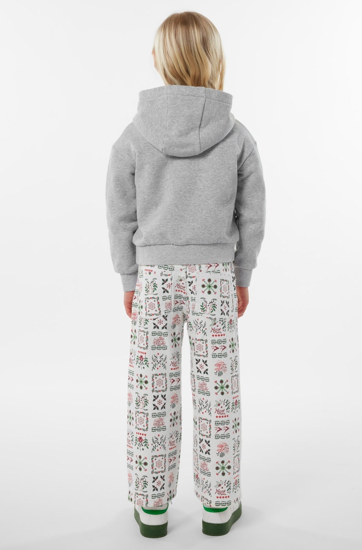 Sweatshirt brodé à capuche Festive - Pearl Grey