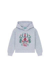 Sweatshirt brodé à capuche Festive - Pearl Grey