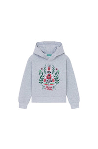 Sweatshirt brodé à capuche "Festive" - Pearl Grey
