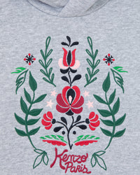 Sweatshirt brodé à capuche "Festive" - Pearl Grey