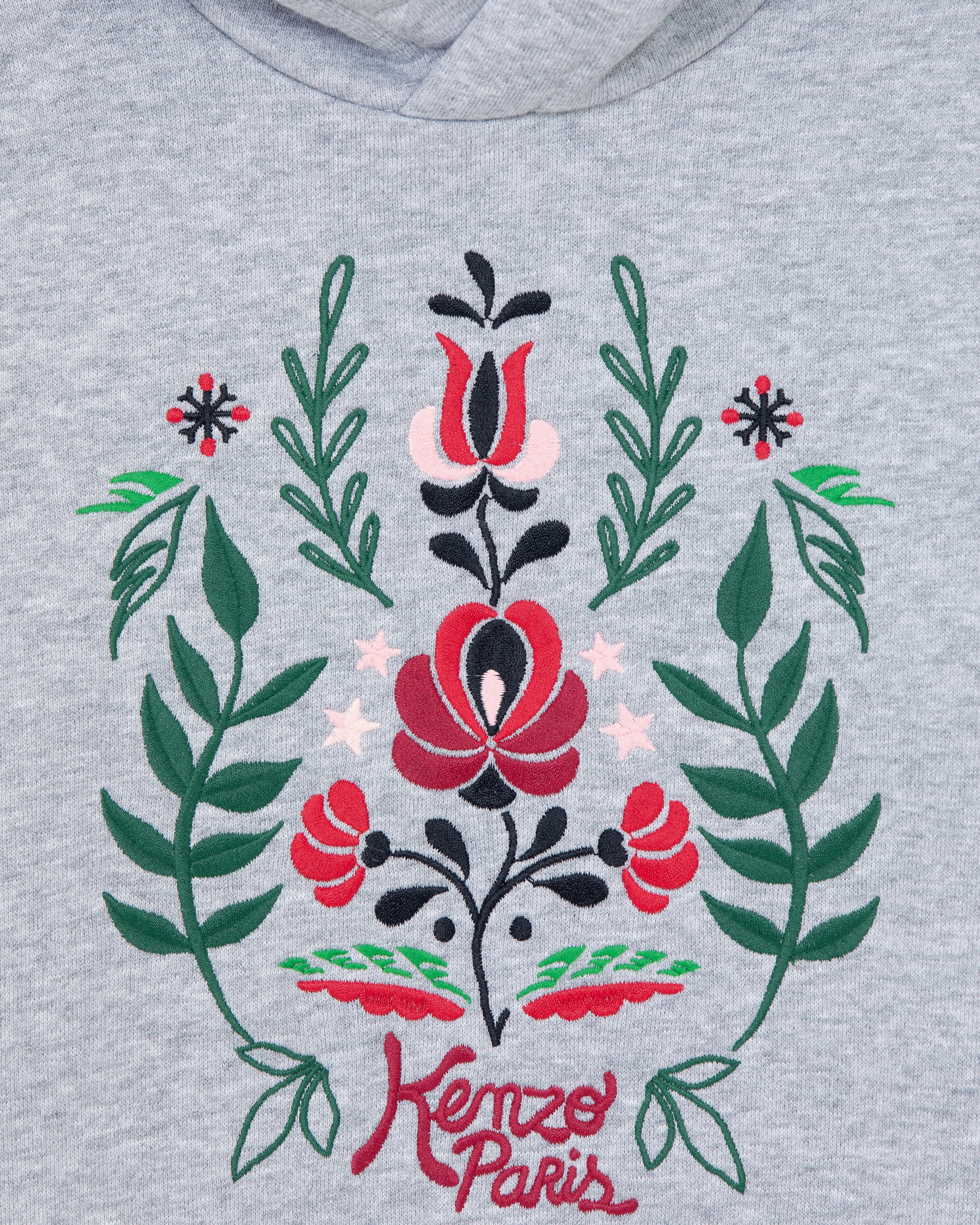 Sweatshirt brodé à capuche "Festive" - Pearl Grey