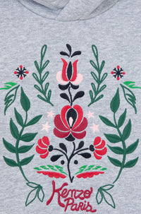 Sweatshirt brodé à capuche Festive - Pearl Grey