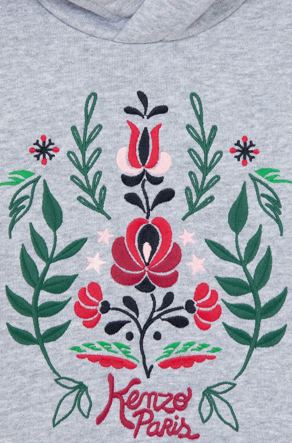 Sweatshirt brodé à capuche Festive - Pearl Grey