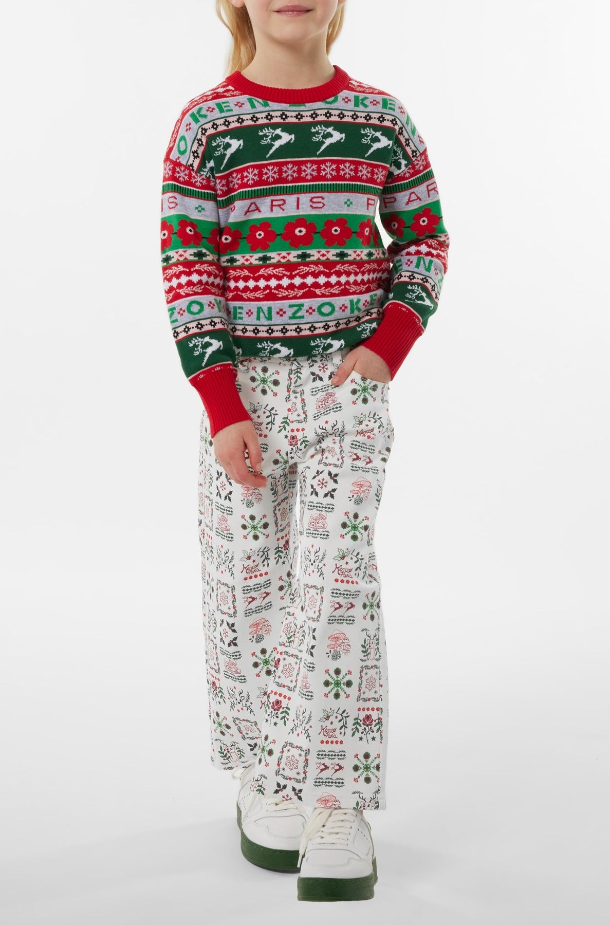 Pull tricoté en jacquard "Festive" - Vermillion