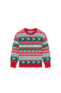 Pull tricoté en jacquard "Festive" - Vermillion
