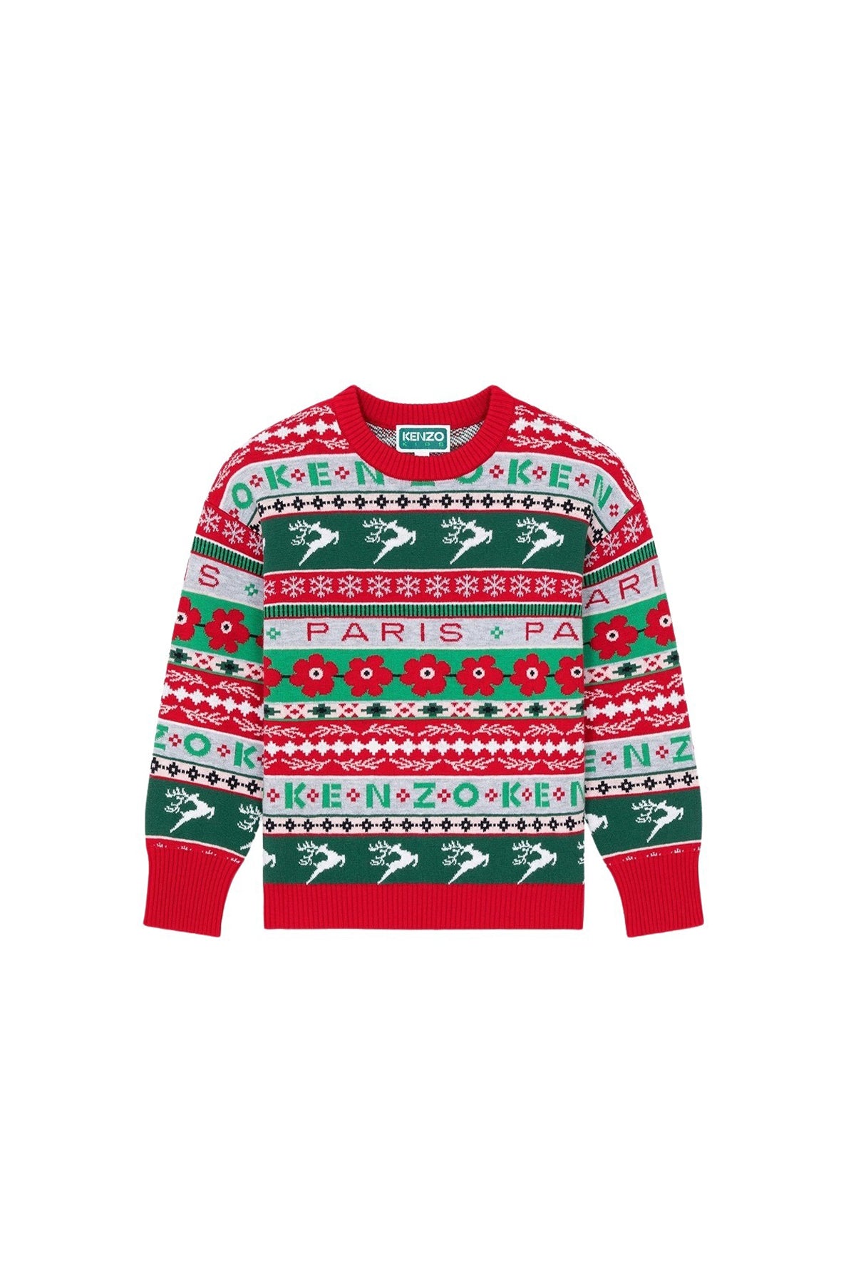 Pull tricoté en jacquard "Festive" - Vermillion