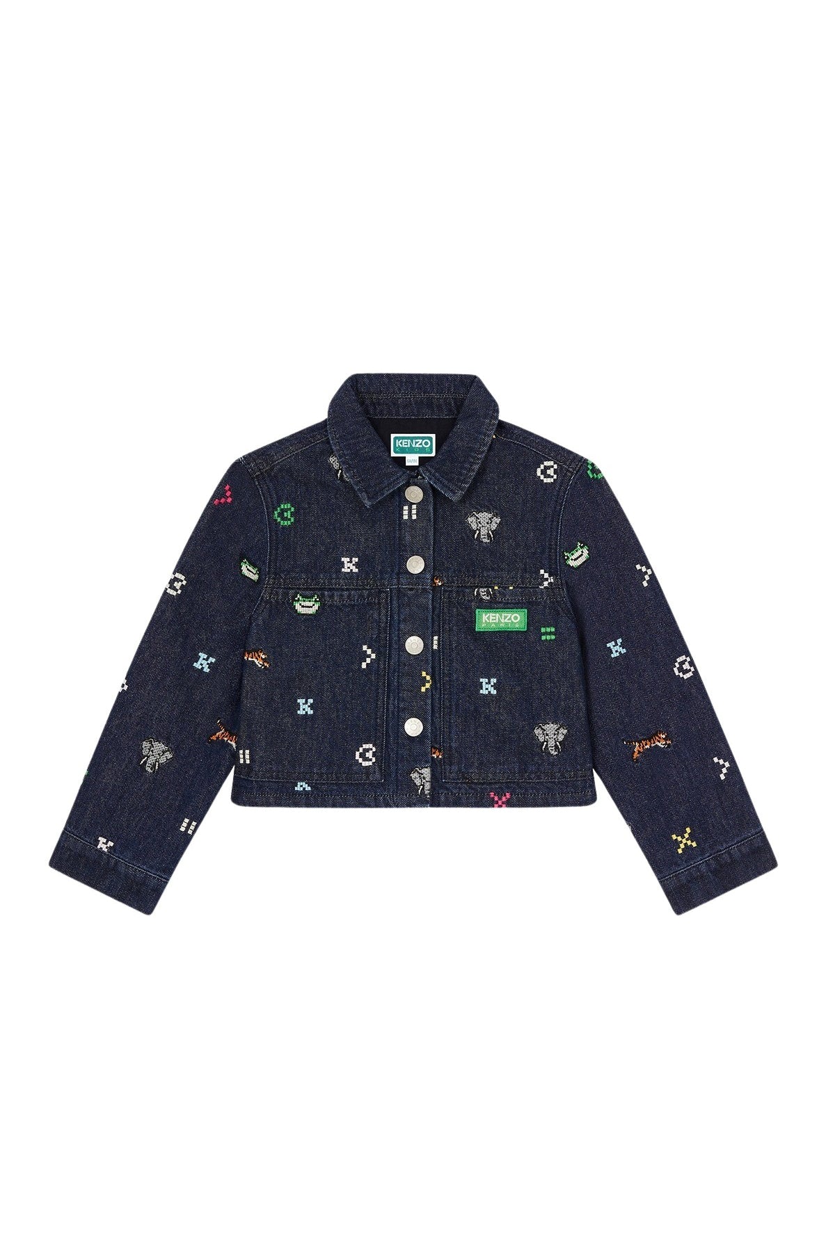 Veste en jean brodée 'Jungle Game' - Midnight Blue
