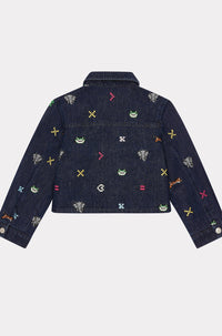 Veste en jean brodée Jungle Game - Midnight Blue