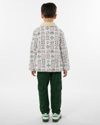 Festive printed jeans with pockets - Pine