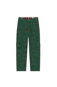Festive printed jeans with pockets - Pine