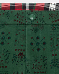 Festive printed jeans with pockets - Pine