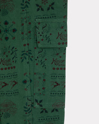 Festive printed jeans with pockets - Pine