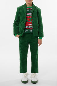 Pantalon en velours palatine "Festive" - Pine