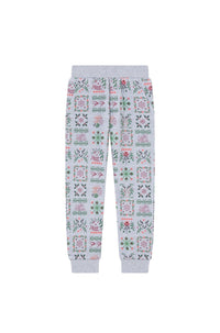 Pantalon en molleton imprimé "Festive" - Pearl Grey