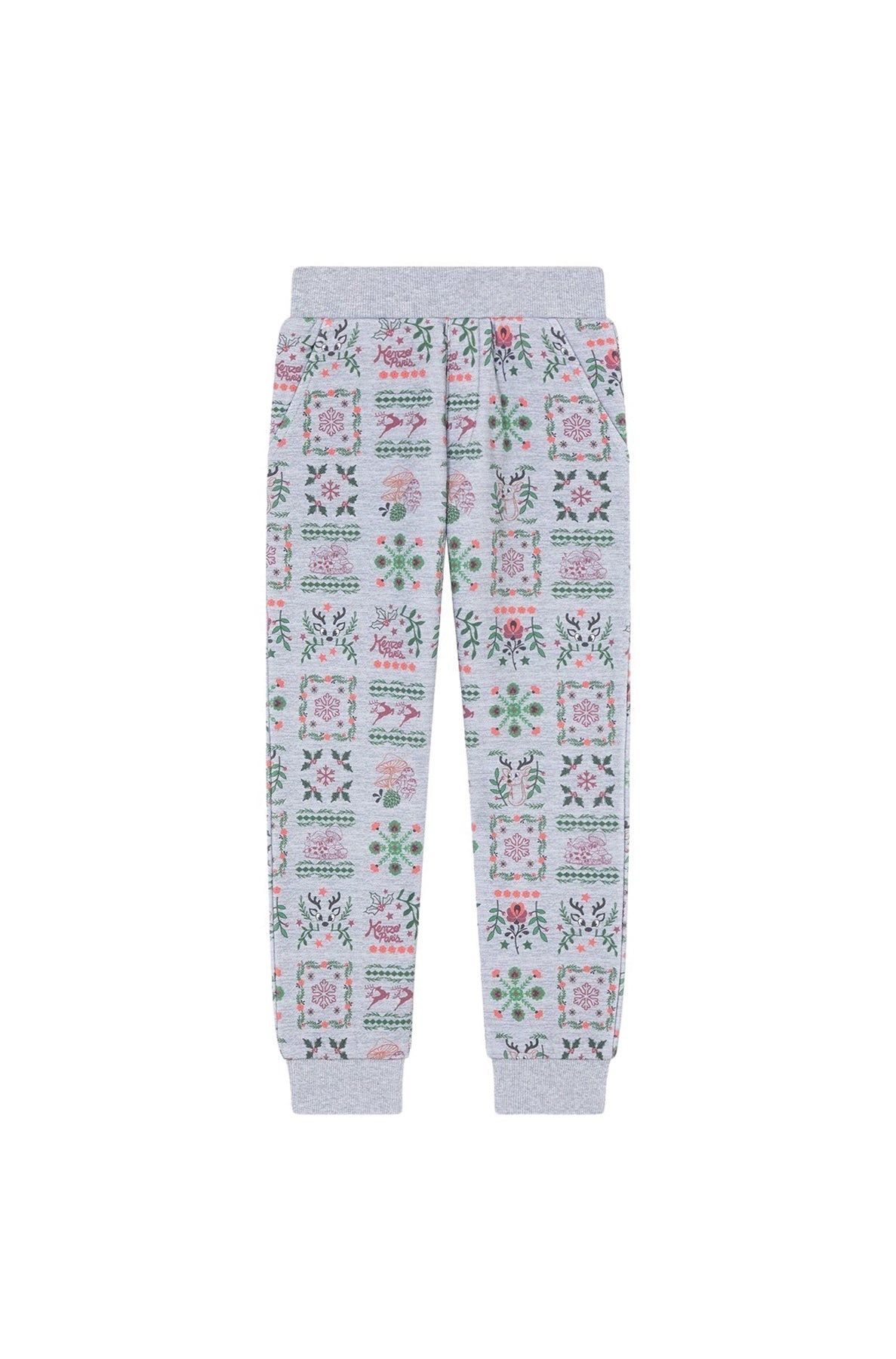 Pantalon en molleton imprimé "Festive" - Pearl Grey