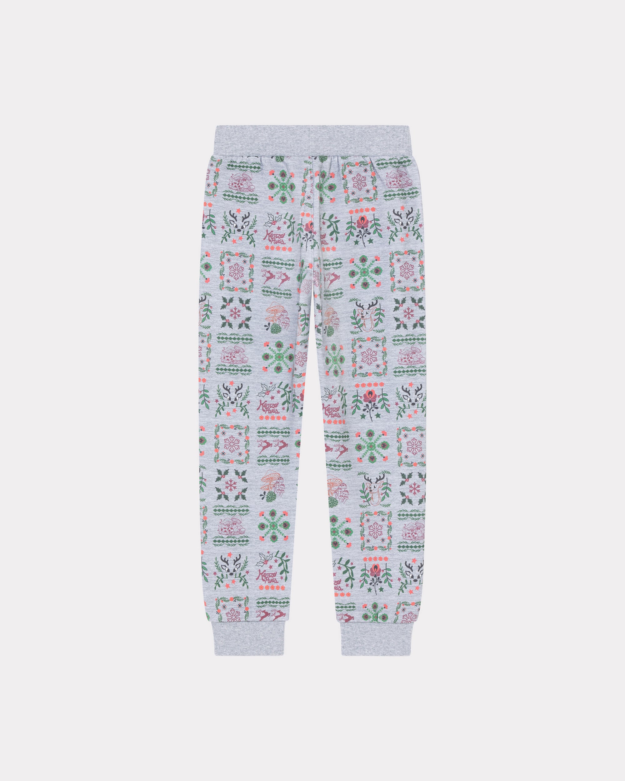 Pantalon en molleton imprimé "Festive" - Pearl Grey