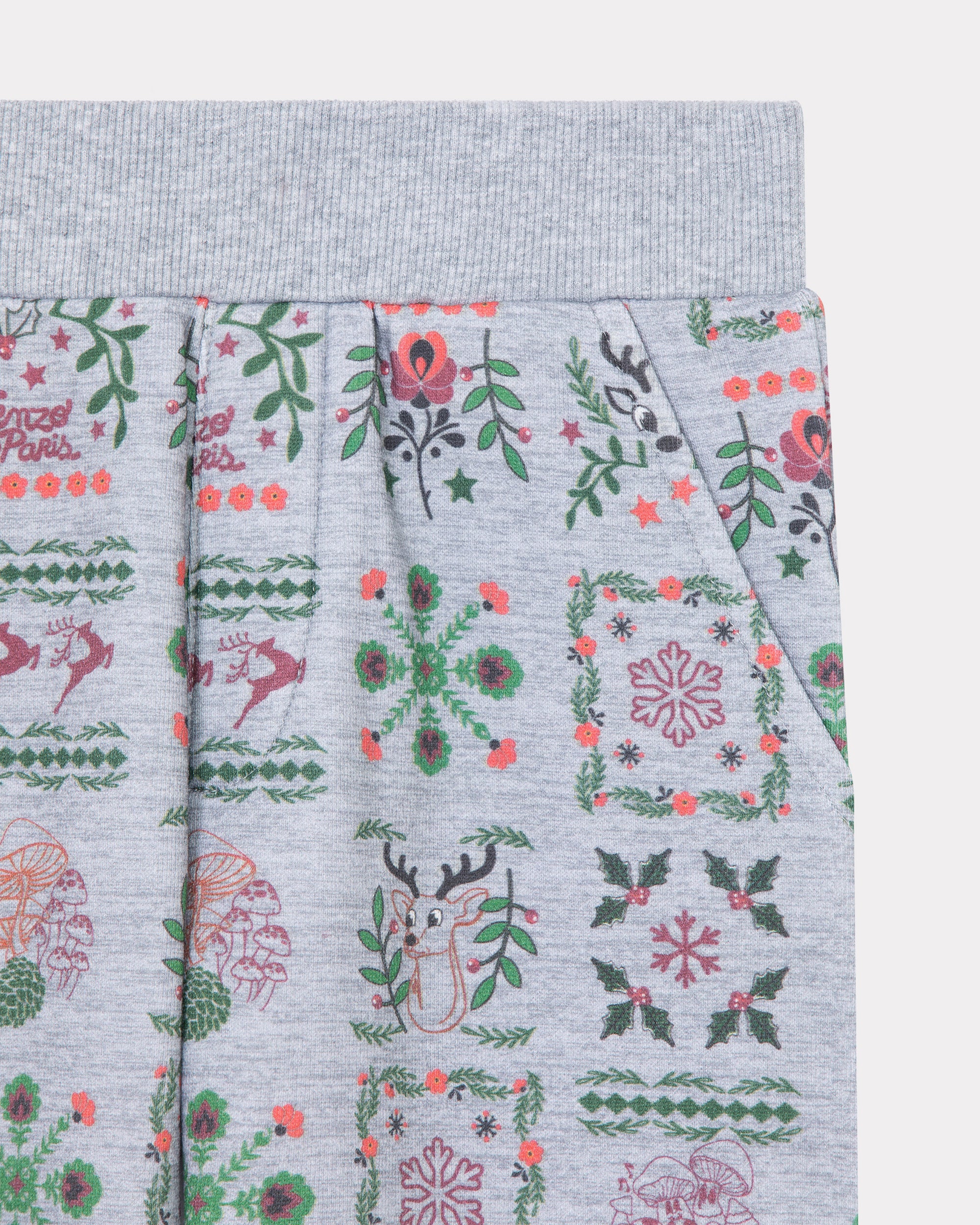 Pantalon en molleton imprimé "Festive" - Pearl Grey