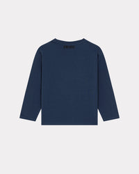T-shirt à manches longues "Ikebana Boke Flower" - Deep Sea Blue