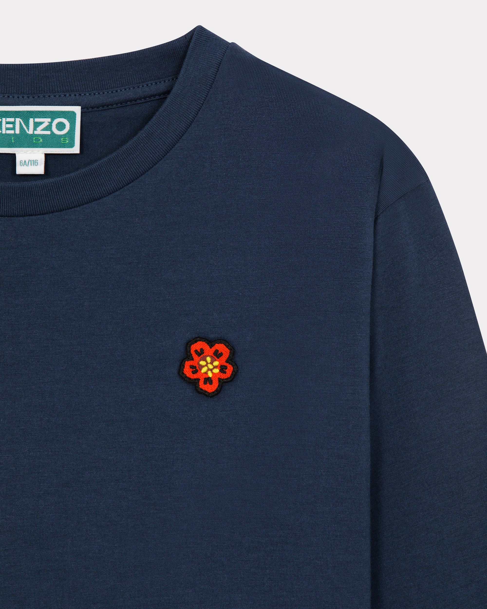 T-shirt à manches longues "Ikebana Boke Flower" - Deep Sea Blue
