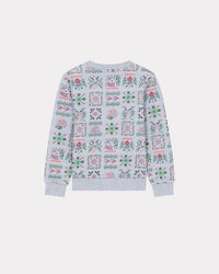 Sweatshirt en coton imprimé "Festive" - Pearl Grey