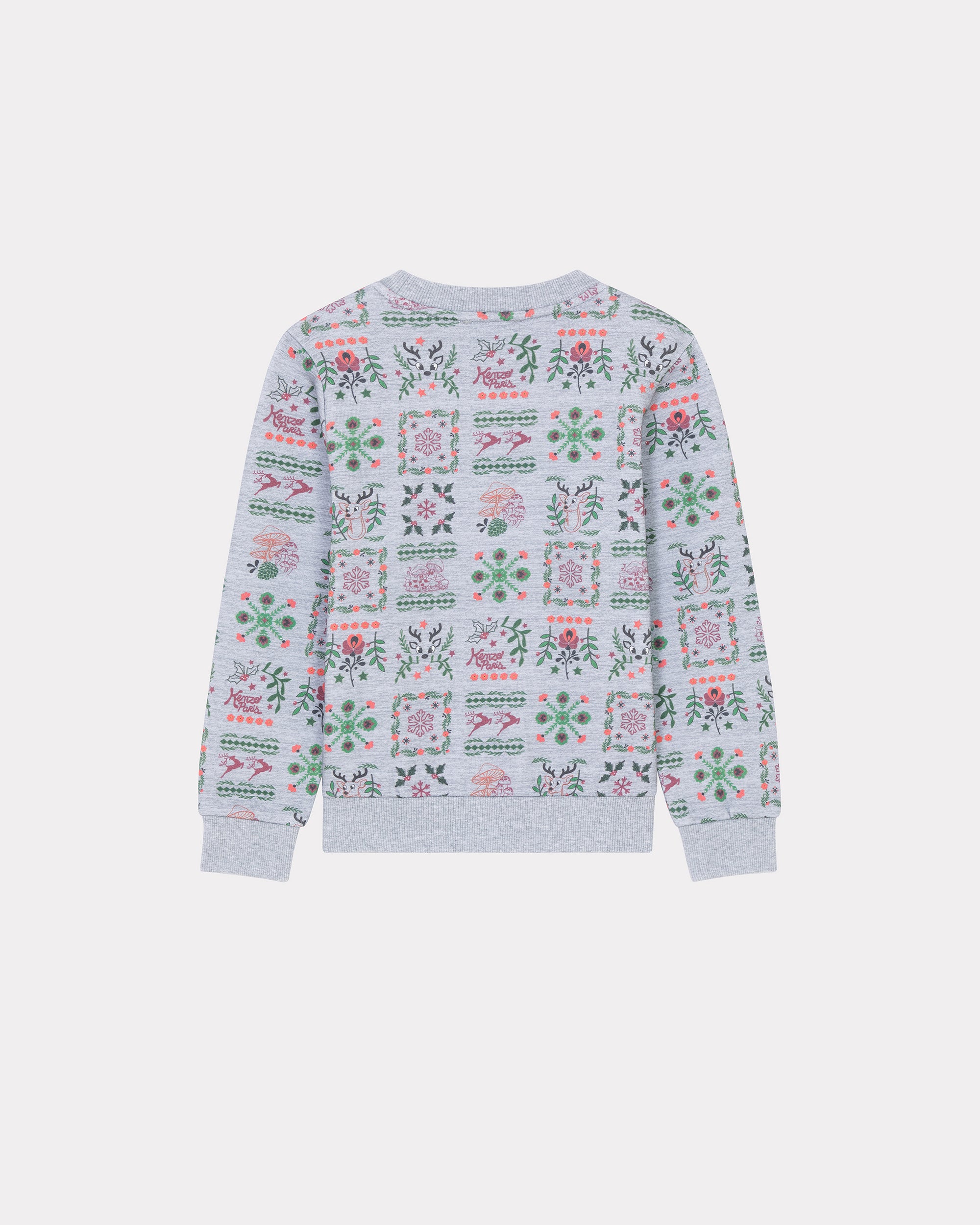 Sweatshirt en coton imprimé "Festive" - Pearl Grey
