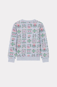 Festive printed cotton sweatshirt - Pearl Grey