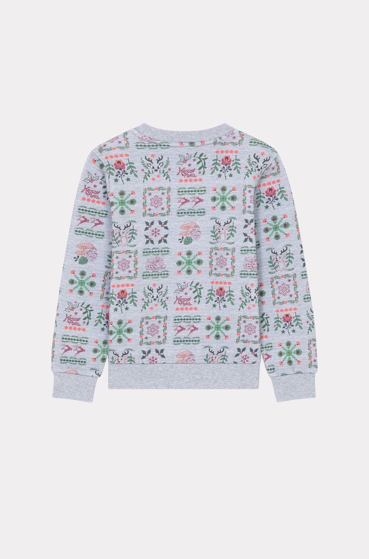 Festive printed cotton sweatshirt - Pearl Grey
