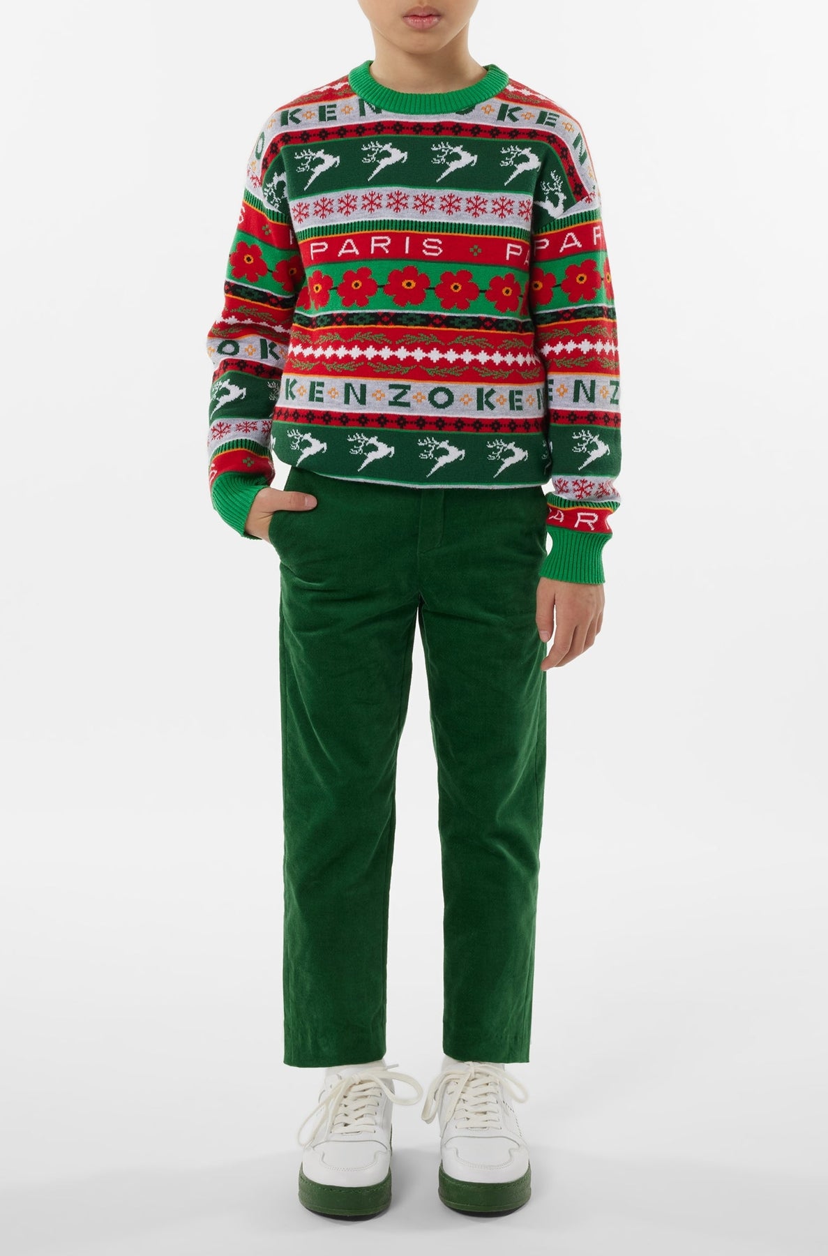 Pull en tricot motif jacquard "Festive" - Pine