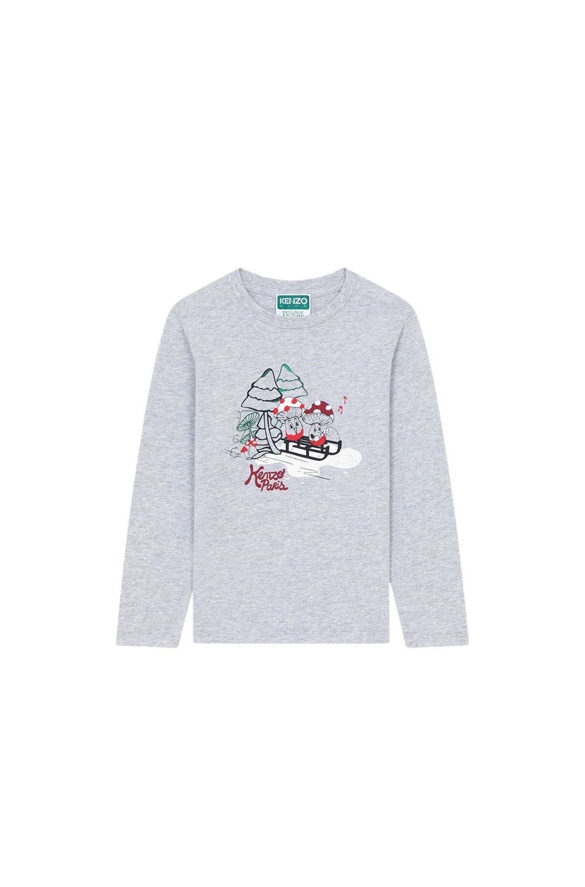 T-shirt en coton imprimé "Festive" - Pearl Grey