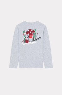 Festive printed cotton T-shirt - Pearl Grey