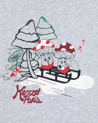 T-shirt en coton imprimé "Festive" - Pearl Grey