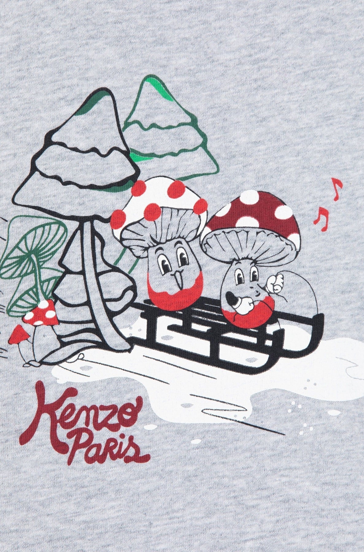 Festive printed cotton T-shirt - Pearl Grey