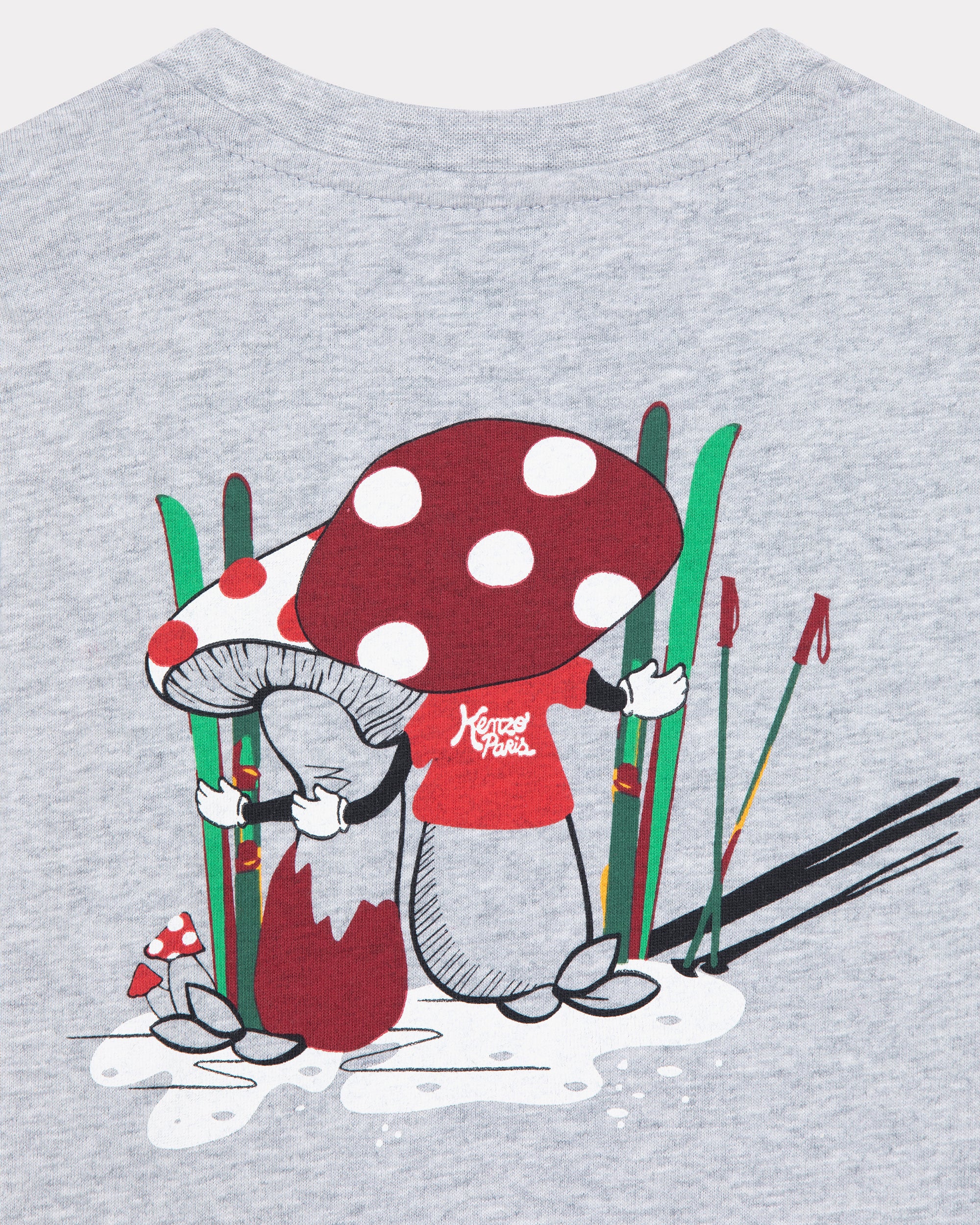 T-shirt en coton imprimé "Festive" - Pearl Grey