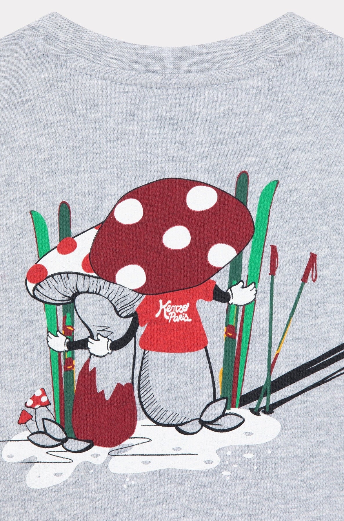 Festive printed cotton T-shirt - Pearl Grey