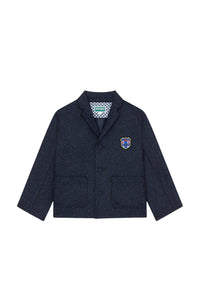 Veste de costume "Ikebana" en laine - Deep Sea Blue