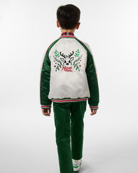 Blouson en satin 'Festive' - Ecru