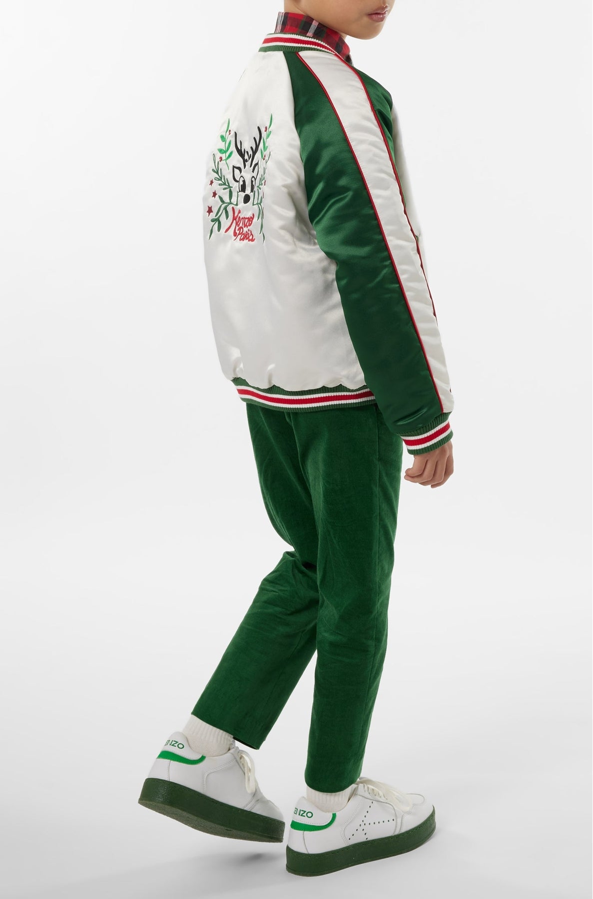 Blouson en satin 'Festive' - Ecru