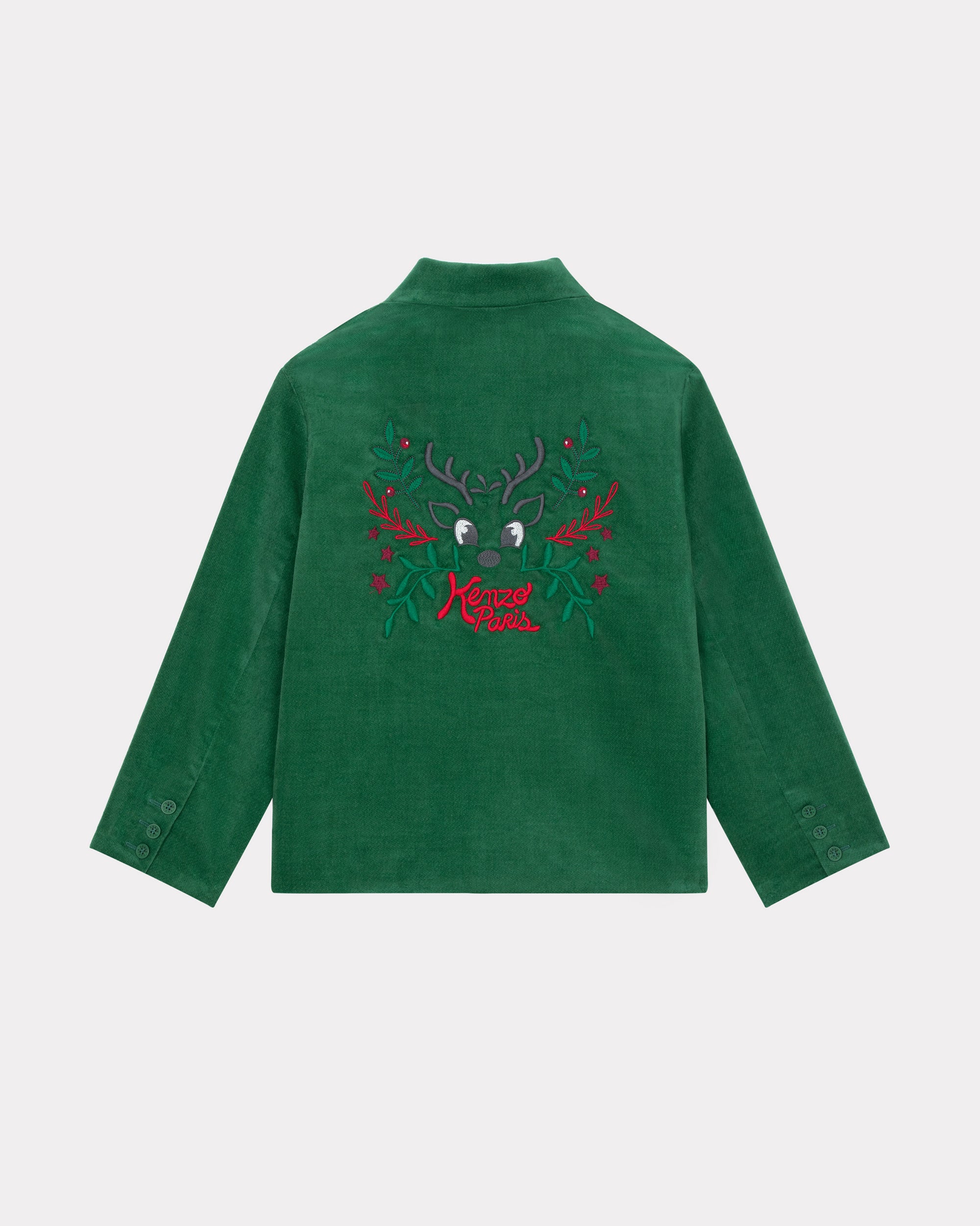 Festive' embroidered velvet jacket - Pine