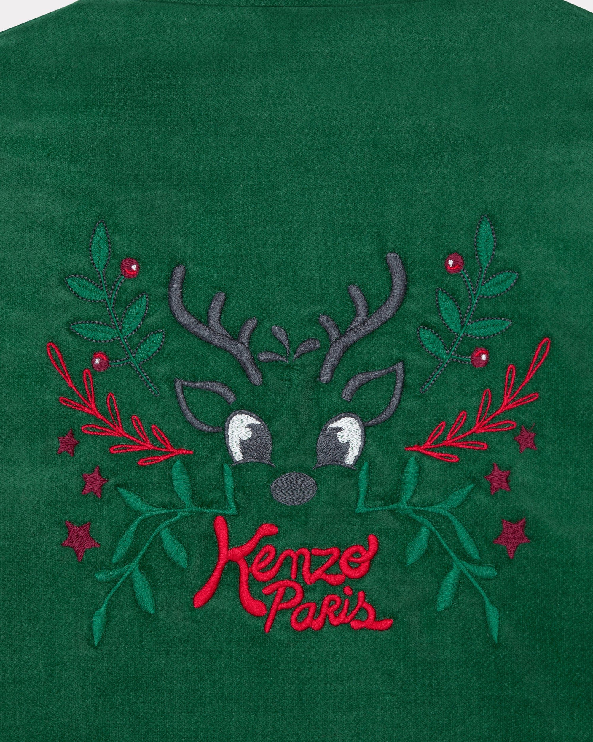 Festive' embroidered velvet jacket - Pine