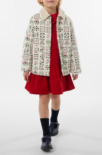Veste imprimée col fantaisie "Festive" - Ecru