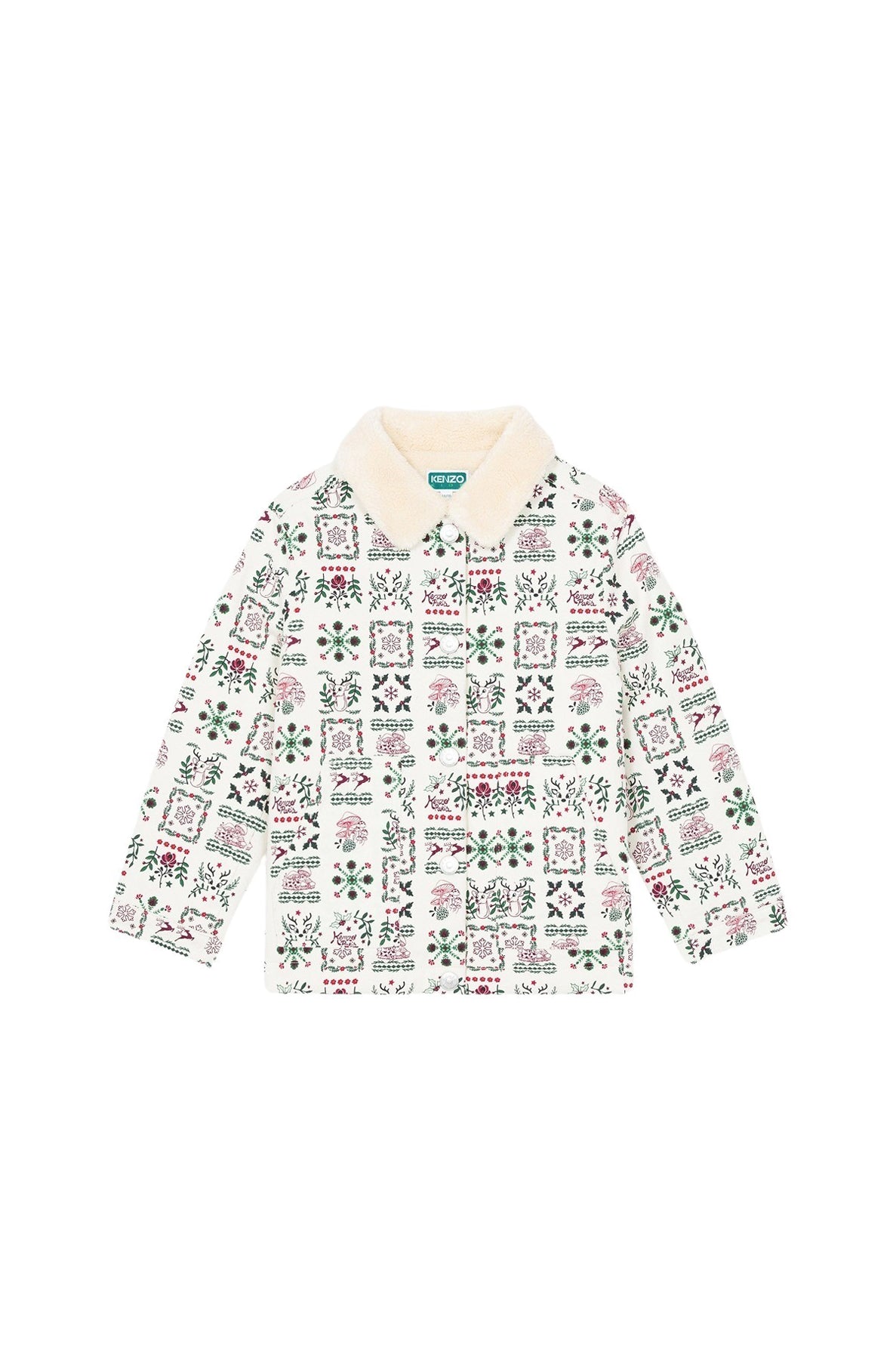 Veste imprimée col fantaisie "Festive" - Ecru