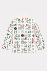 Festive printed jacket with fancy collar - Ecru