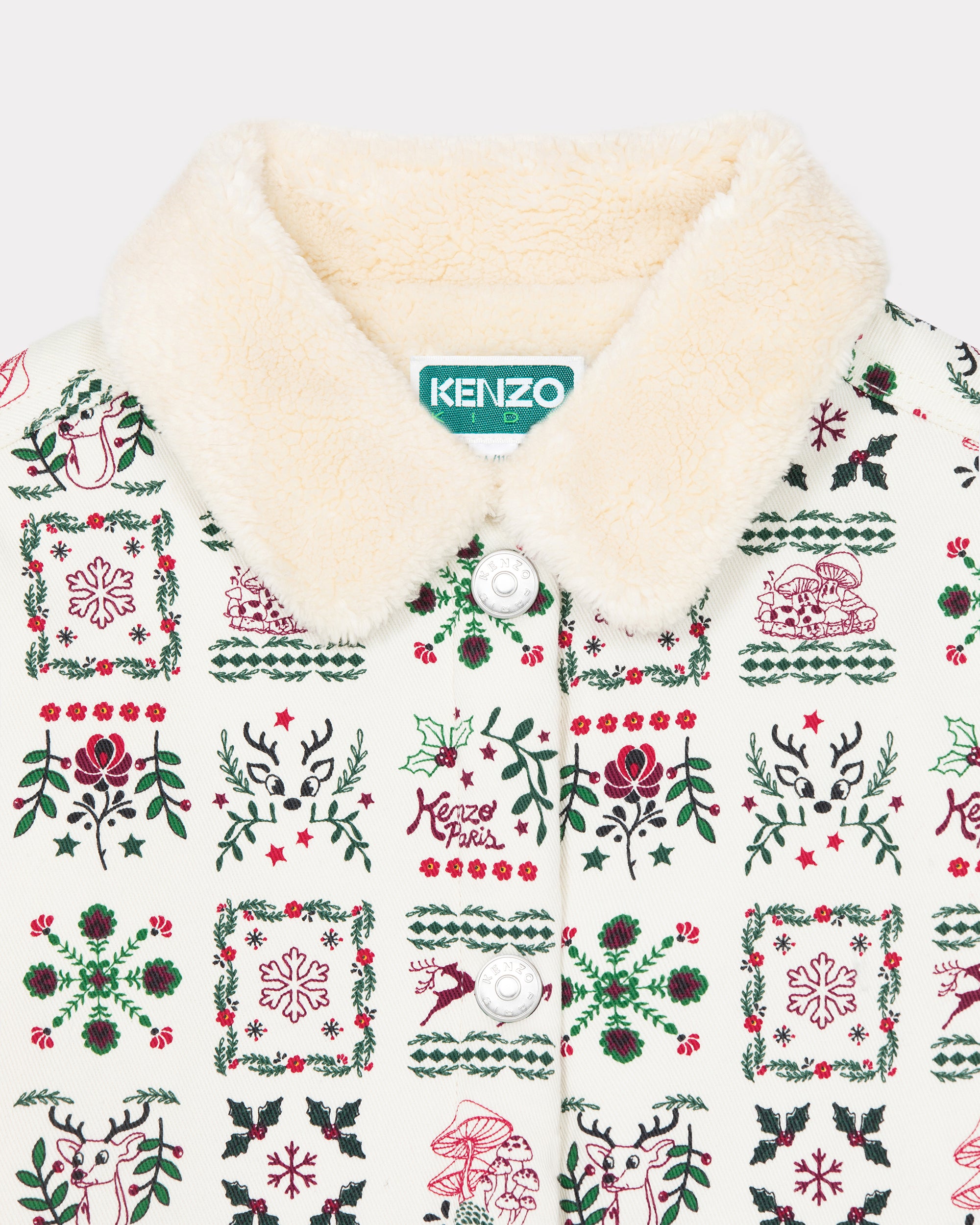 Veste imprimée col fantaisie "Festive" - Ecru