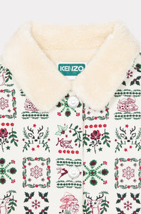 Festive printed jacket with fancy collar - Ecru