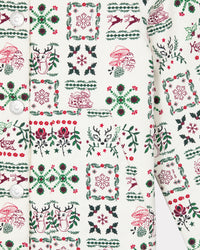 Veste imprimée col fantaisie "Festive" - Ecru